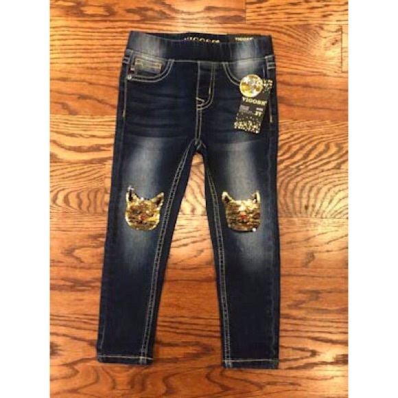 Vigoss Other - NWT Girls pull on pant with Kat sequin knee patch